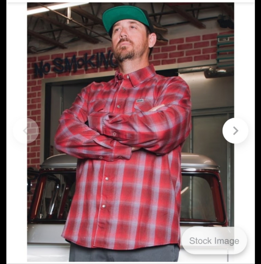 NWOT Men's Dixxon The Game Over Switch Suspension Button Plaid Flannel Size 2X